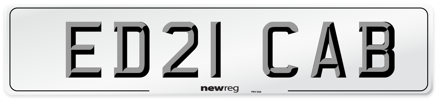 ED21 CAB Number Plate from New Reg